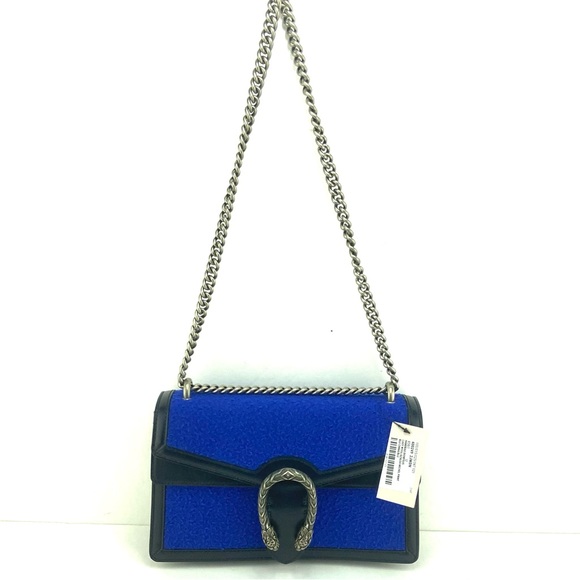 Gucci 400249 Dionysus Blue Casy Wool and Leather Shoulder Bag - Picture 3 of 14